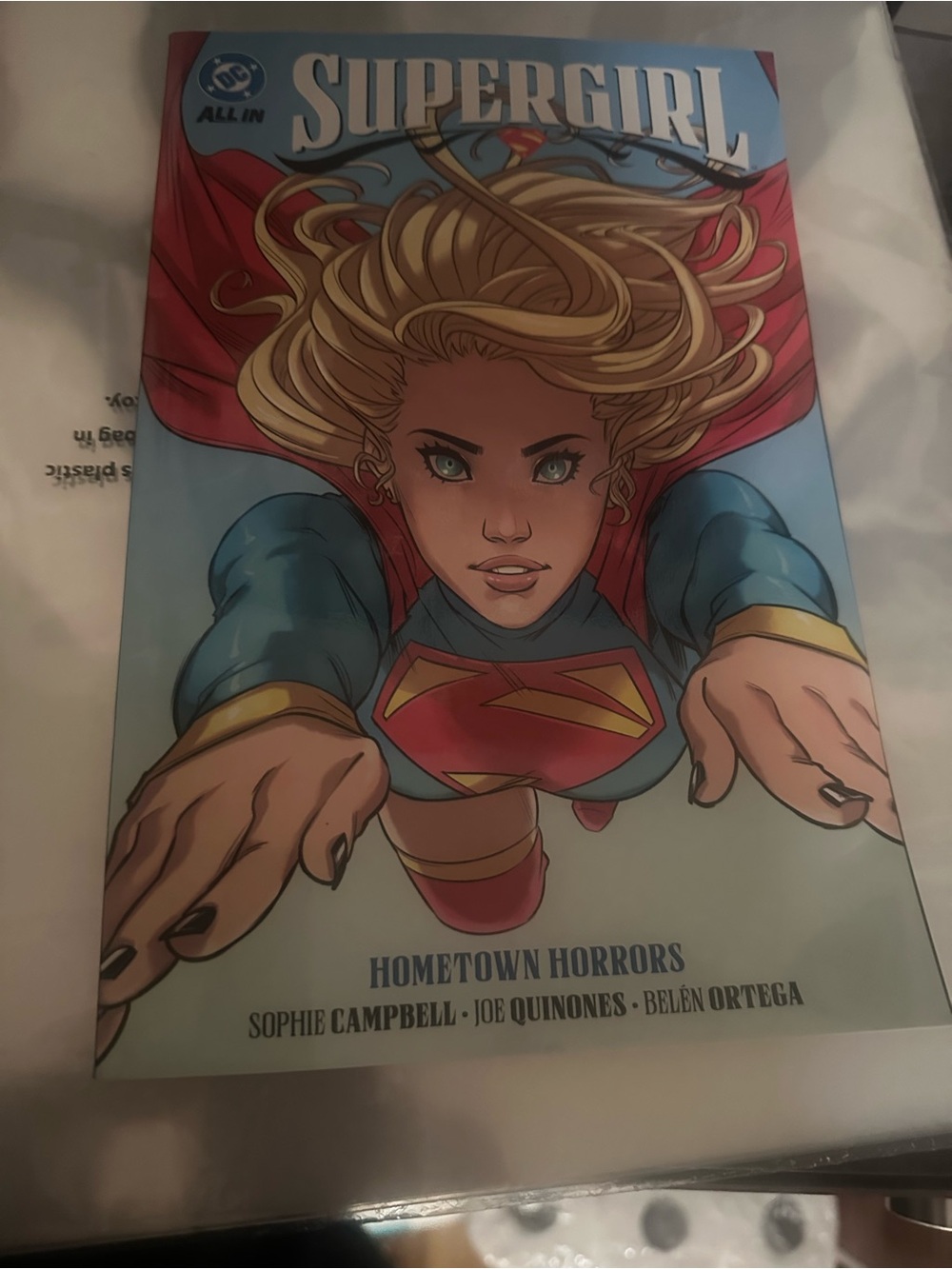 Supergirl Hometown Horrors Graphic Art Print - Red, Blue